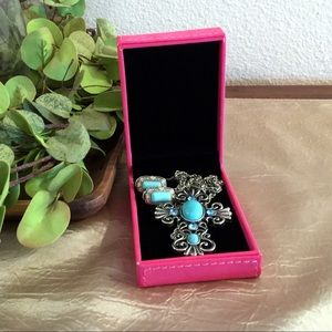 Cross Necklace with Earrings